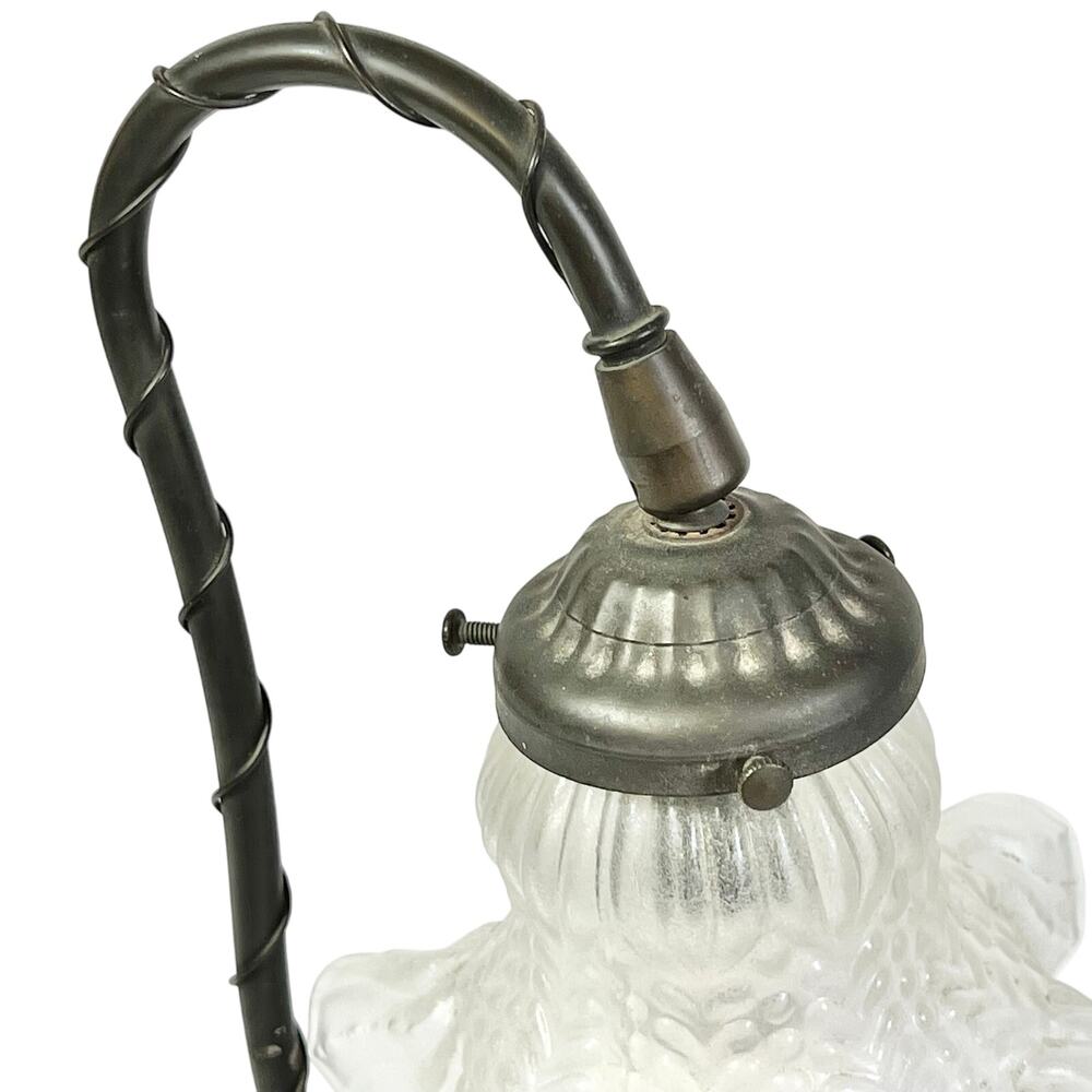 Vintage Flower Lily Pad Gooseneck Lamp Frosted Glass Tulip Shade 15" Tall - Picture 3 of 11